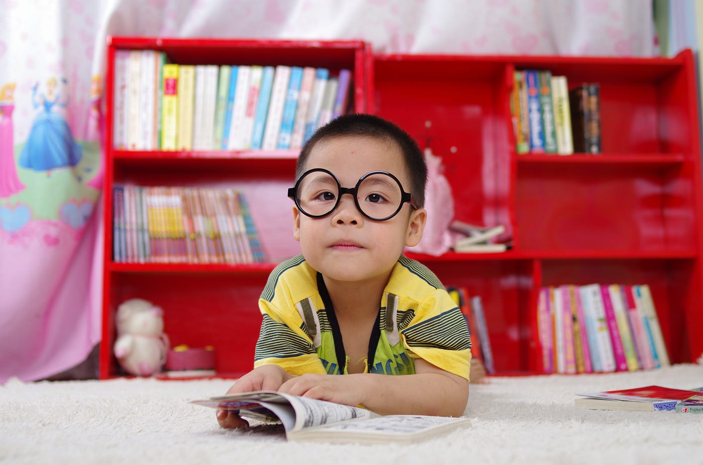 A kid reading