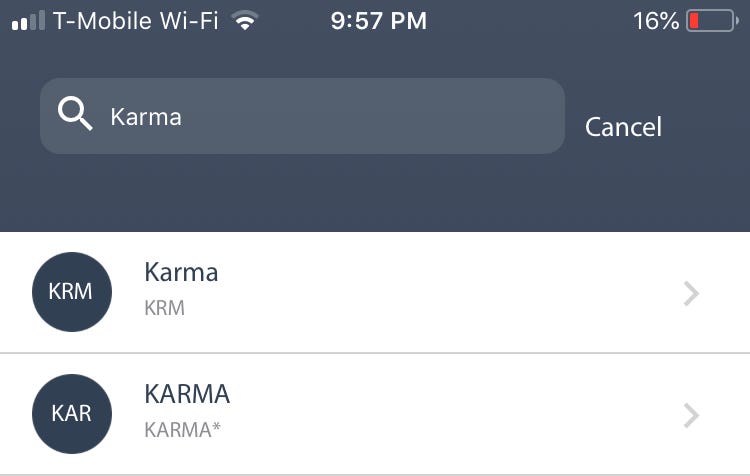 crypto karma