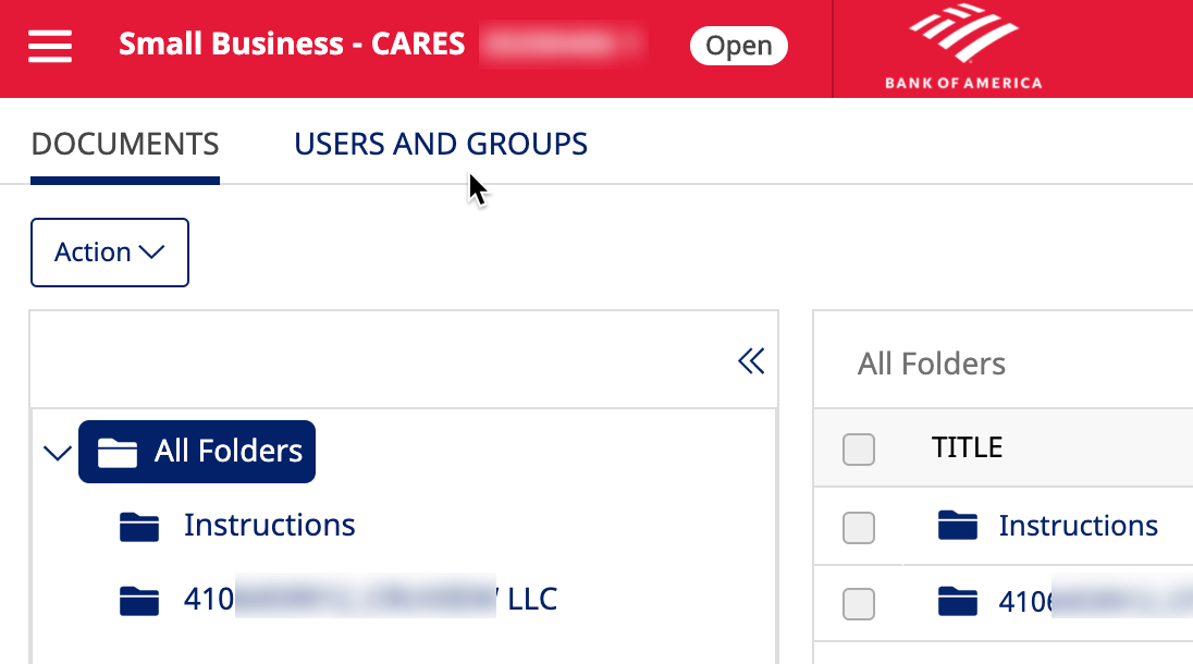 Intralinks main screen for PPP applicants