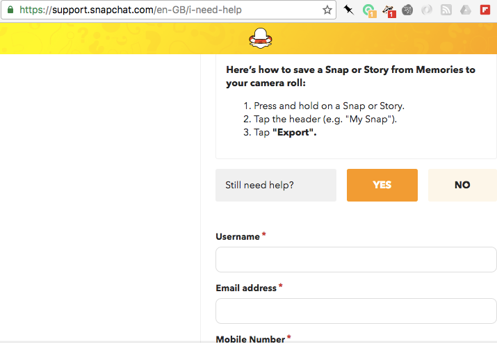 Snapchat https //support.snapchat.com/i-need-help