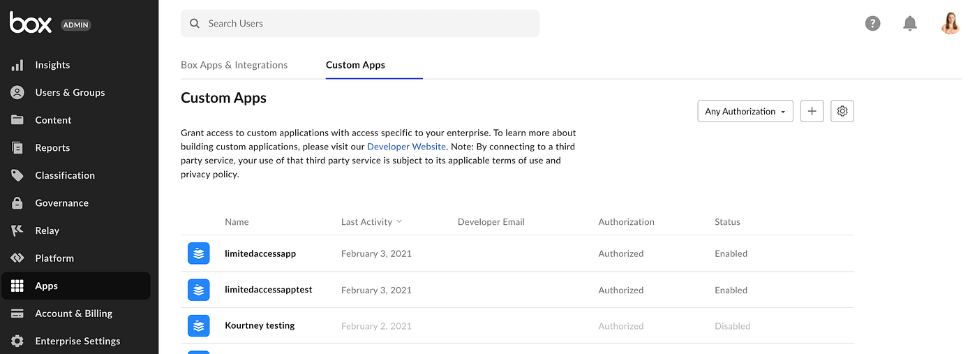 Box API Understanding Security. An overview of access restrictions