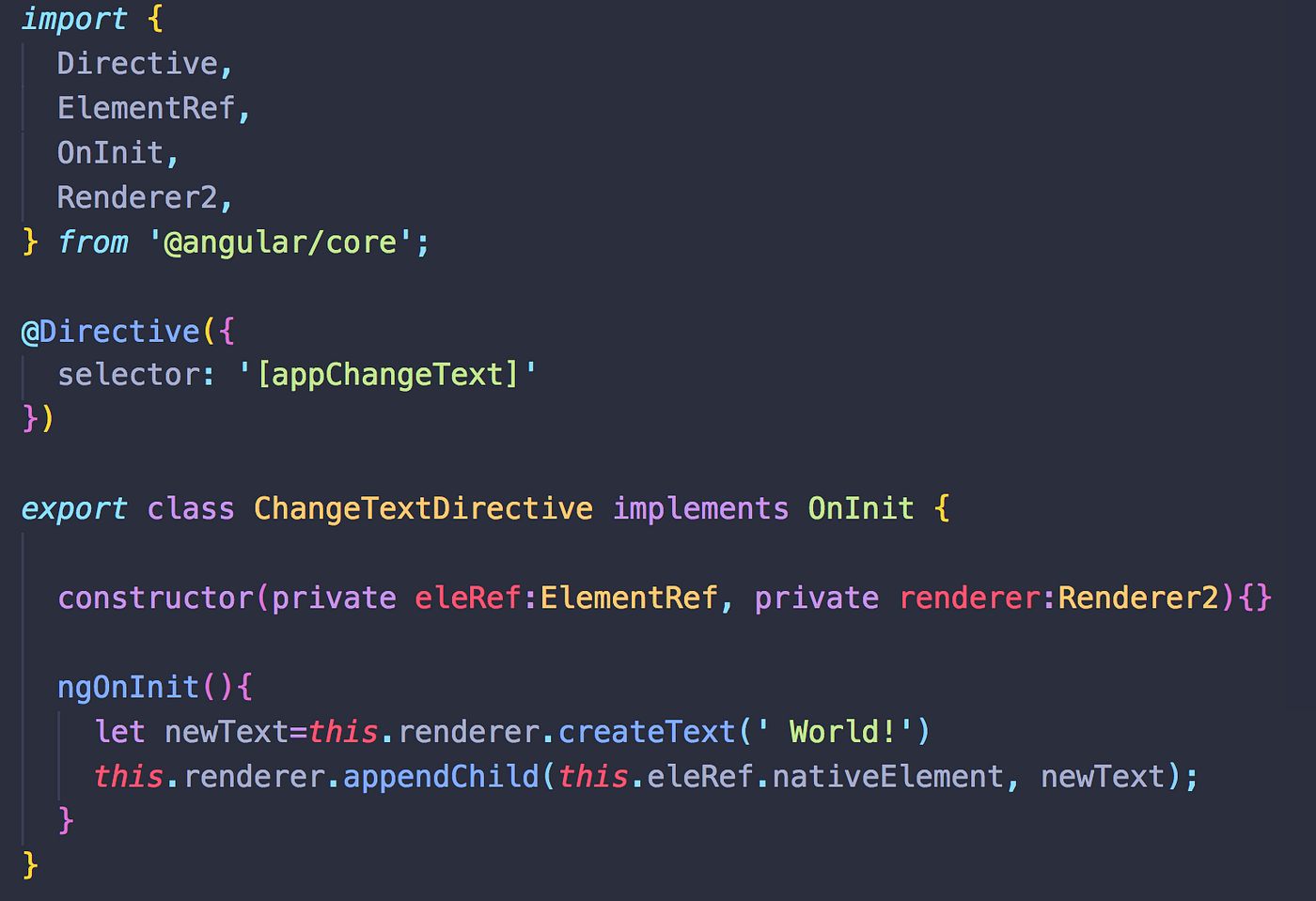 Property/event binding with custom attribute directive in Angular by