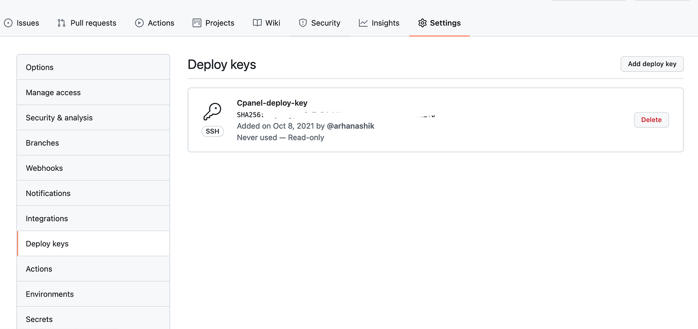 Automatically Deploy Git Repo Into cPanel — Part 1 Add SSH Key | by Md.  Hasnain | Medium
