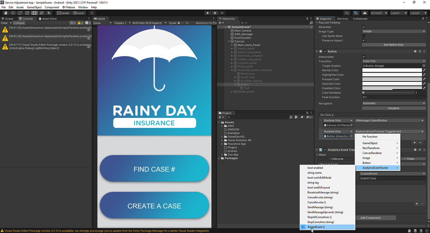 Setting up Analytics with Unity. With the app in a rough finish phase… | by  Jordan Evans | Medium