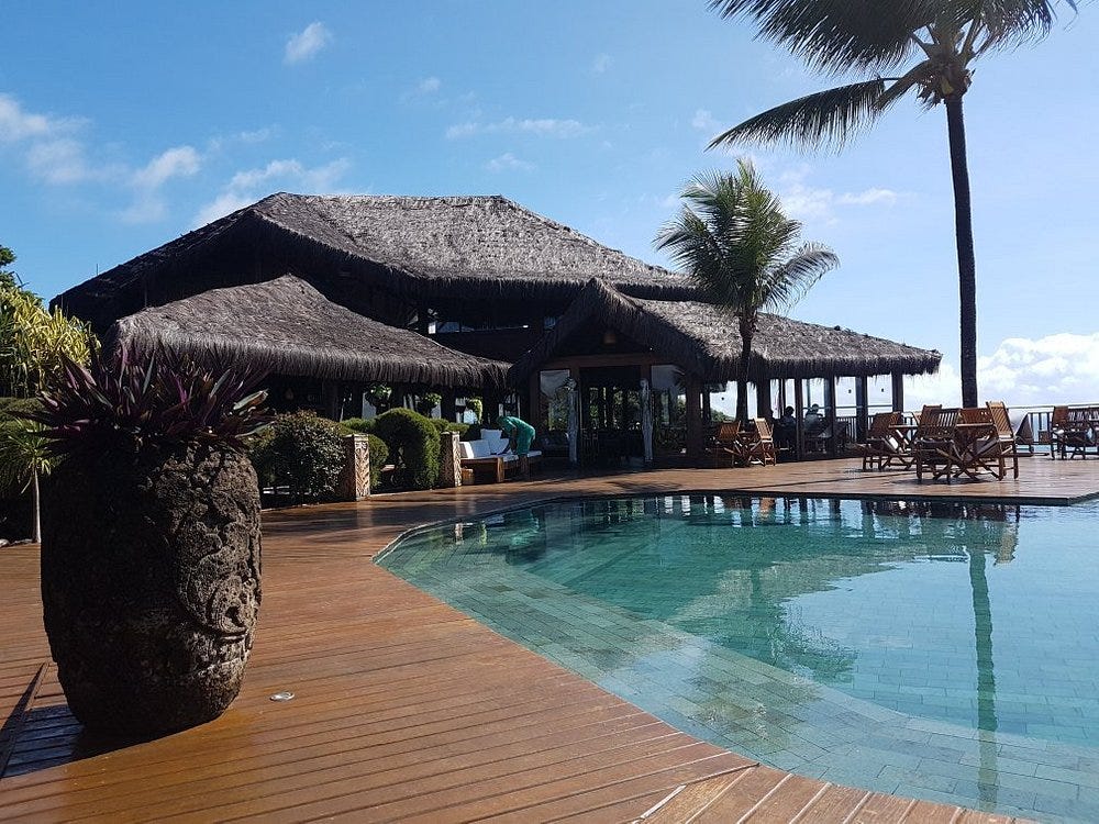 Resort pool next to the restaurant at the resort
