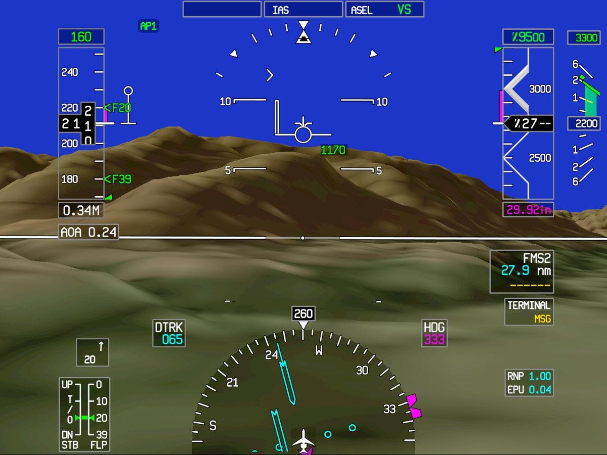 An example of synthetic vision system software