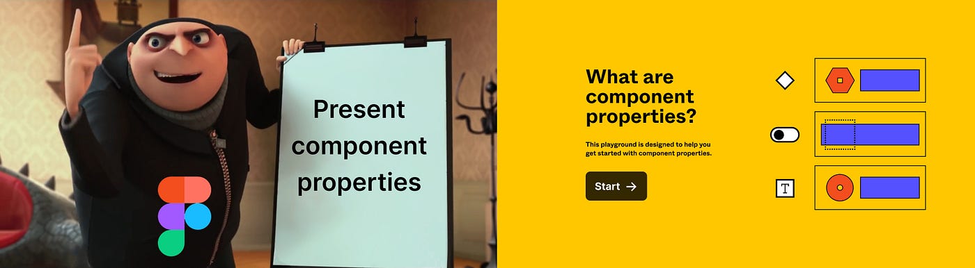 Figma presented components properties