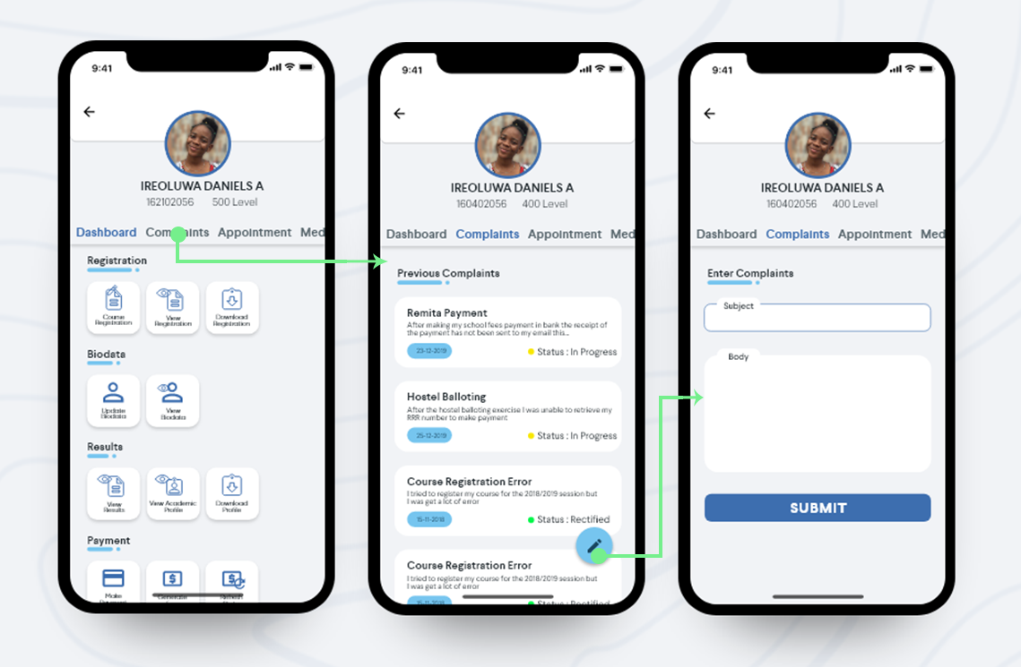Unilag student portal app ui ux case study by timothy ayegbede ux