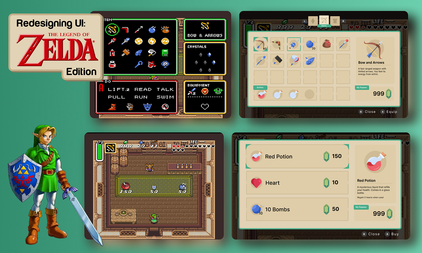 Case study: The legend of Zelda: A link to the past UX/UI redesign | by  Victoria Kaufman | Nov, 2022 | Bootcamp