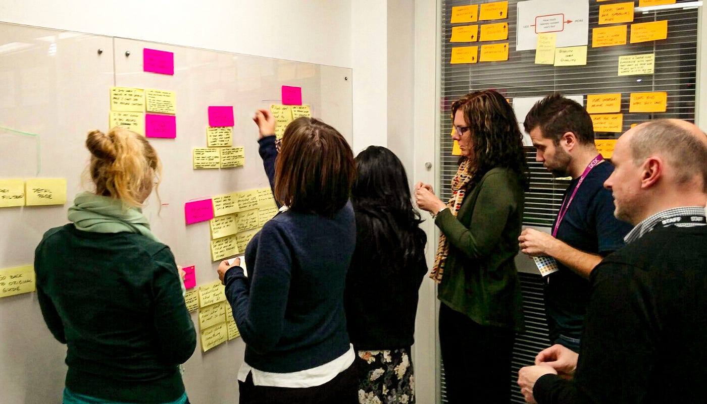 A group of project team members working together