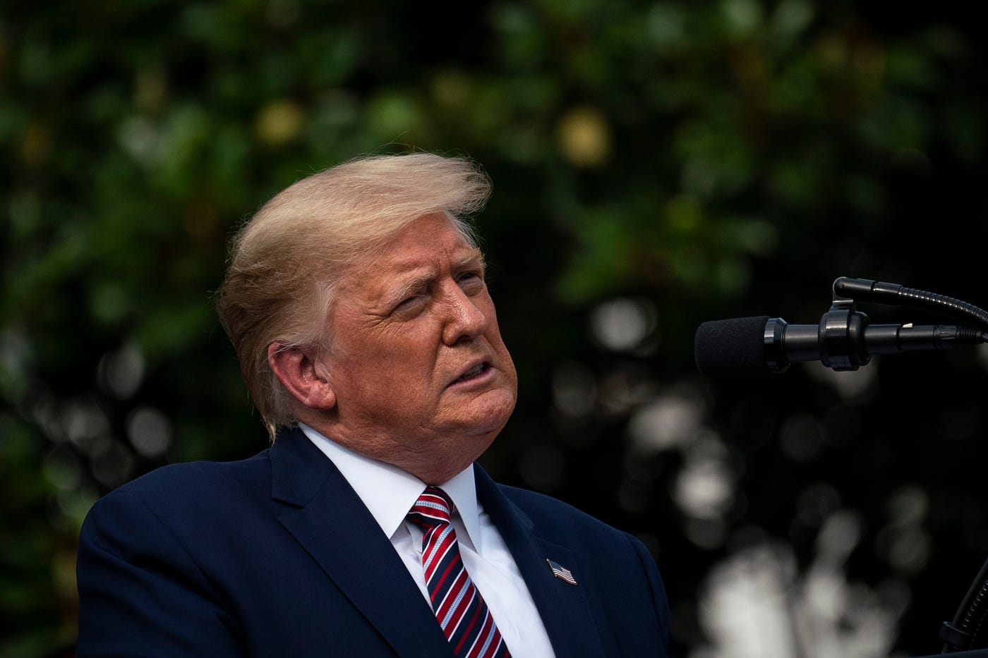 President Donald Trump speaks during an event about regulatory reform on the South Lawn of the White House on July 16, 2020
