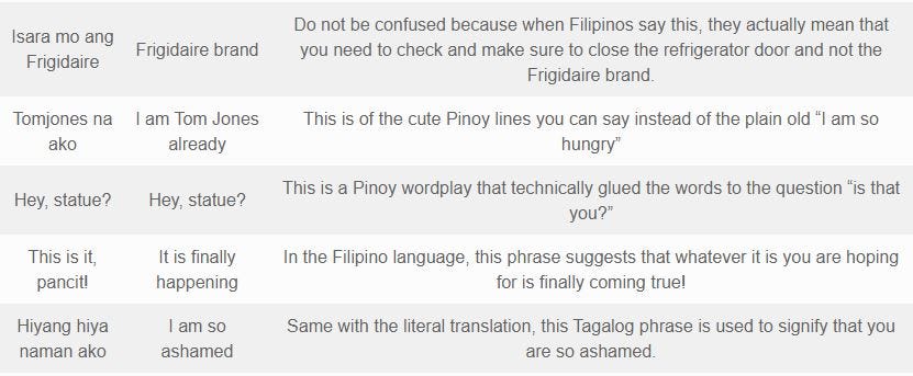 funny filipino sayings in english