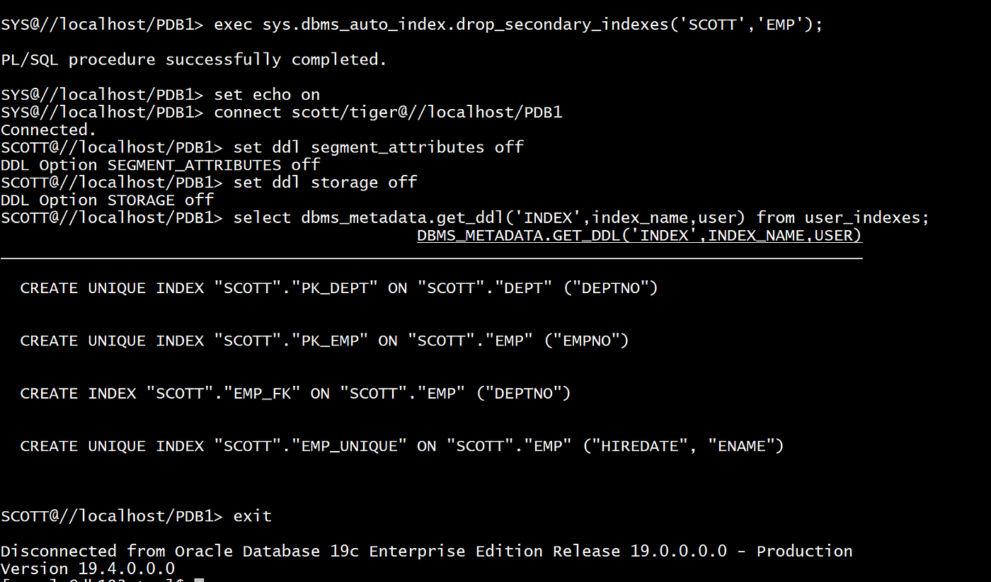 An Oracle Auto Index function to drop secondary indexes - what is a  “secondary” index? | by Franck Pachot | Medium