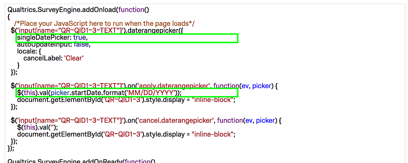 Utilizing Date Range Picker for Qualtrics date selection. by Andrew