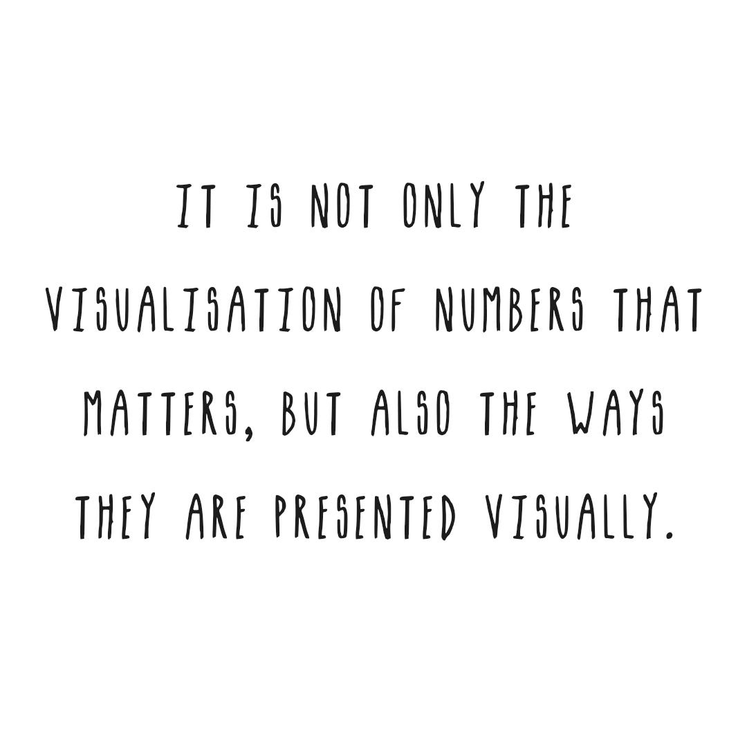 It is not only the visualisation of numbers that matters, but also the ways they are presented visually.