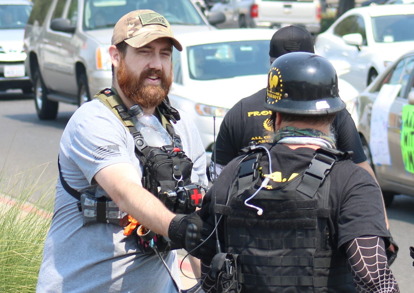‘You know they don’t care about you. You’re a cuck,’ the man with the red beard accused Sabine. Photo by Sabine Alexander