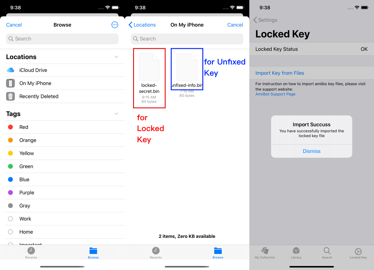 How to import amiibo key files. import key files into AmiiBot by .Del