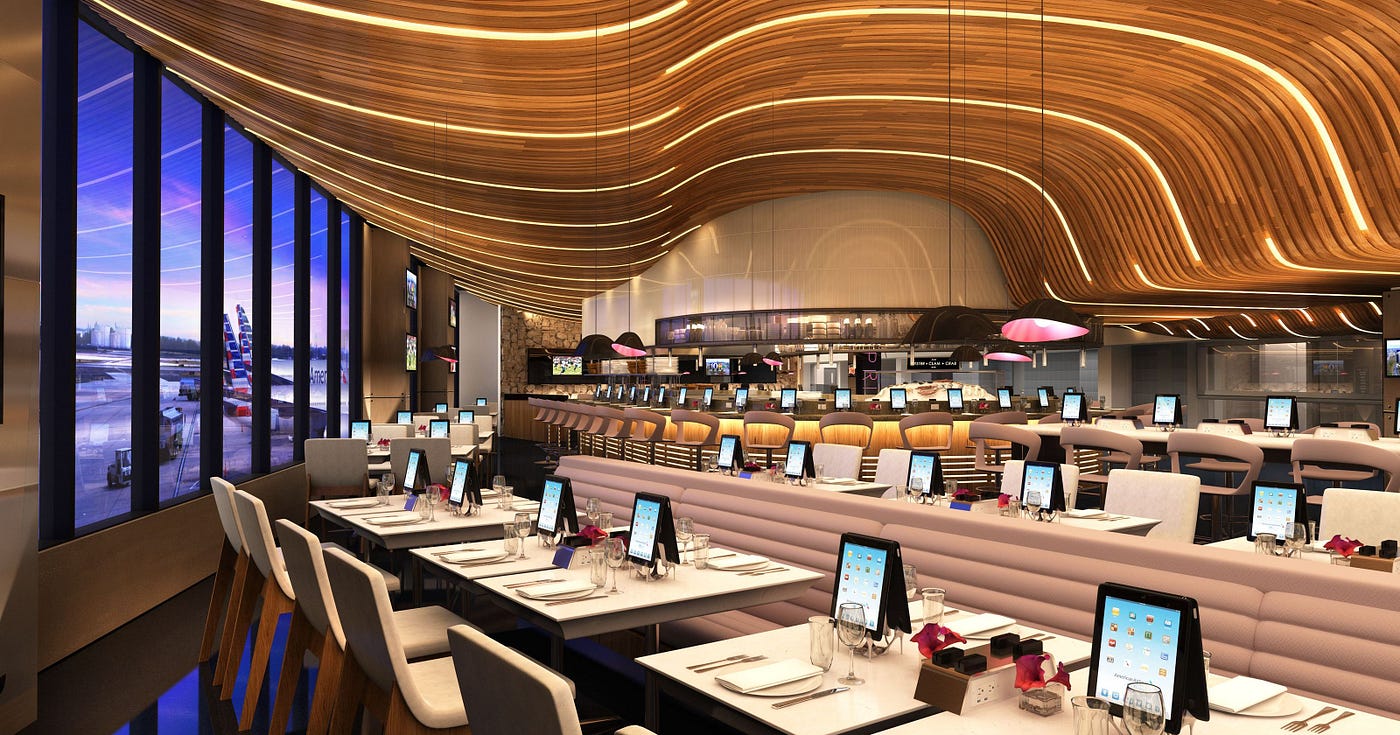 An early mockup of PHI’s concourse B, a 30 million dollar project led by American Airlines and hospitality company OTG.