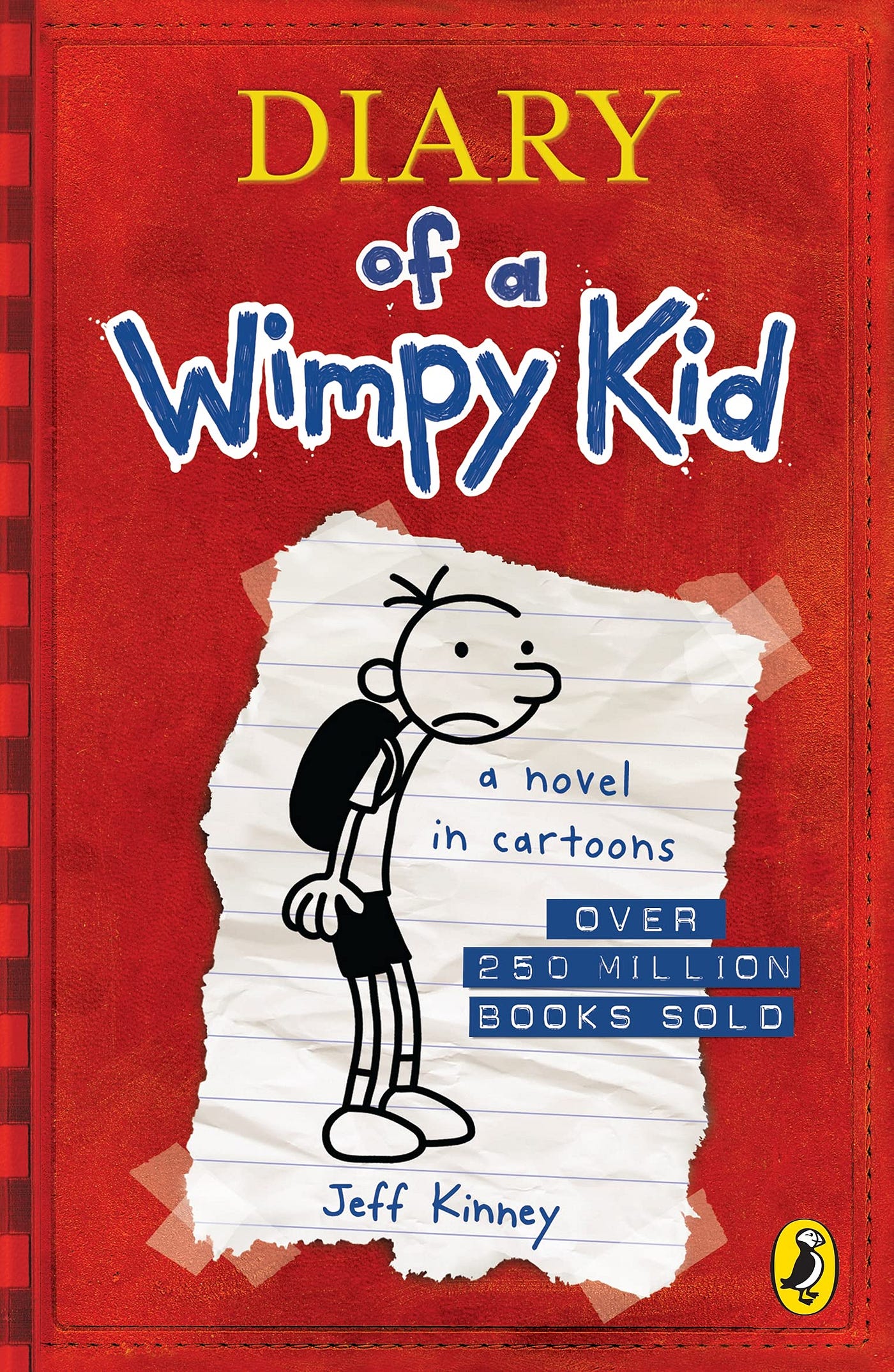 The book cover to Diary of a Wimpy Kid!