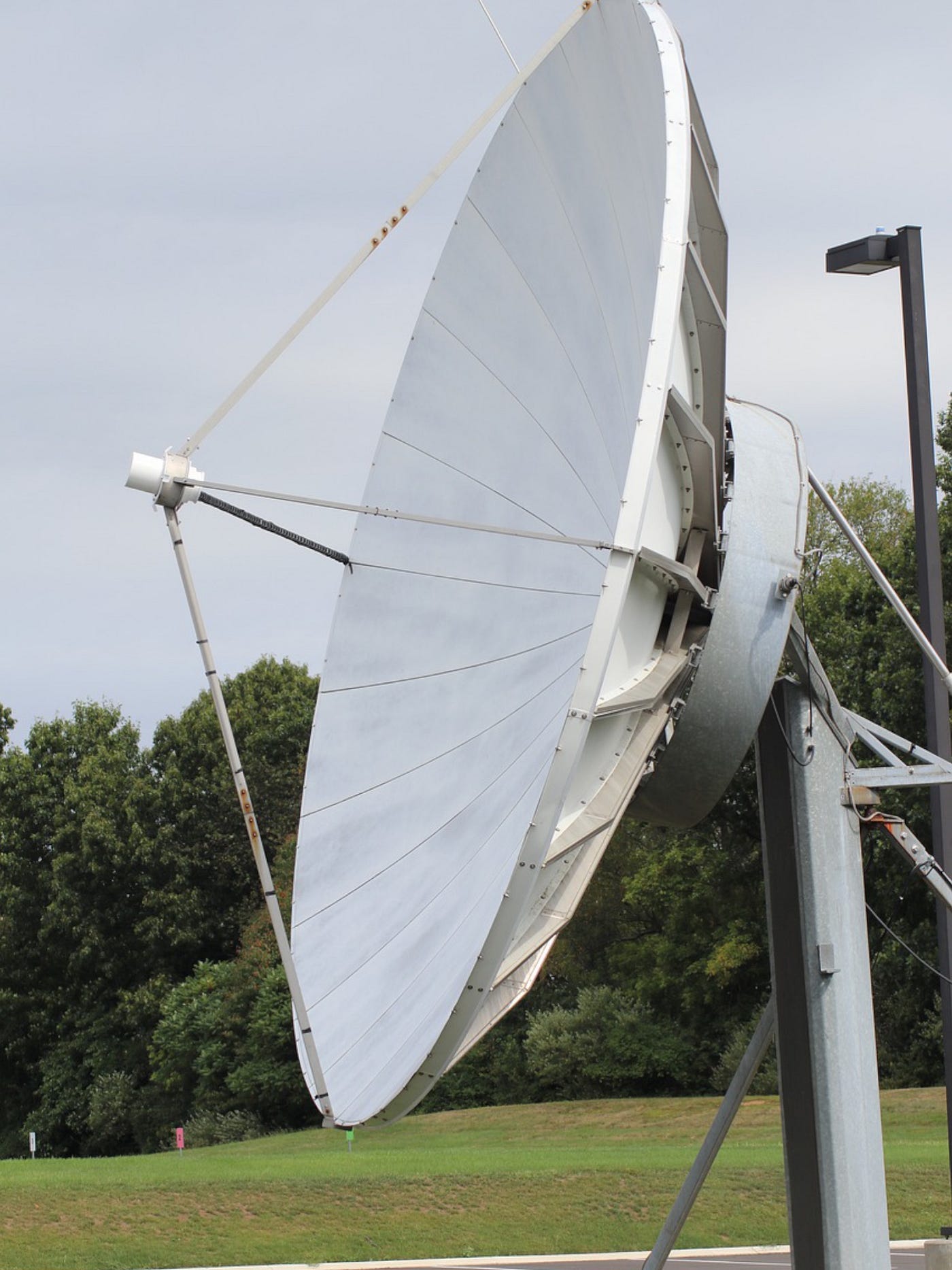 Color photo of a gigantic satellite dish.