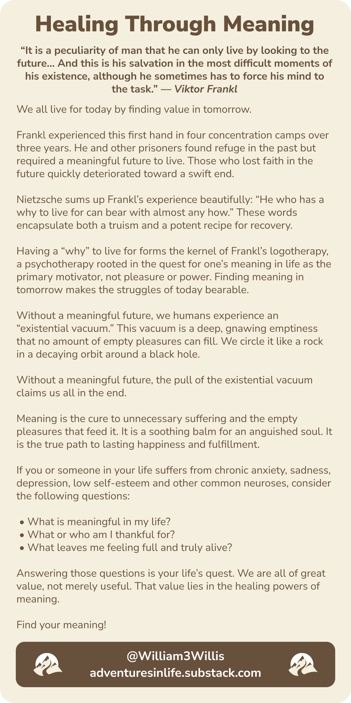 Healing Through Meaning Escape From The Existential Vacuum By By William Willis Medium