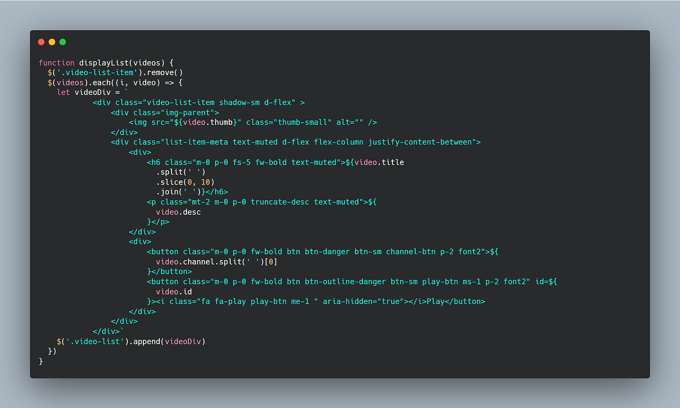 How To Create A Youtube Clone Using Js Html Css Youtube Api Enlear Academy