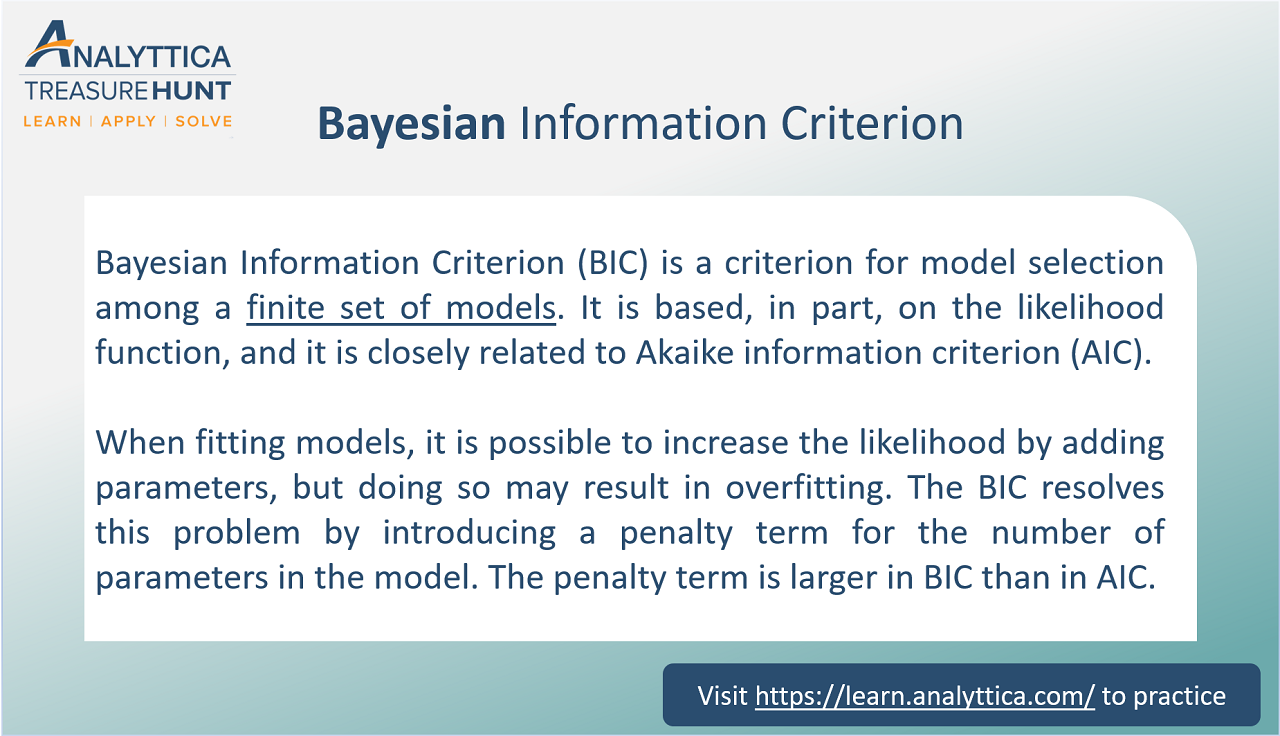 What is Bayesian Information Criterion (BIC)? | by Analyttica Datalab |  Medium