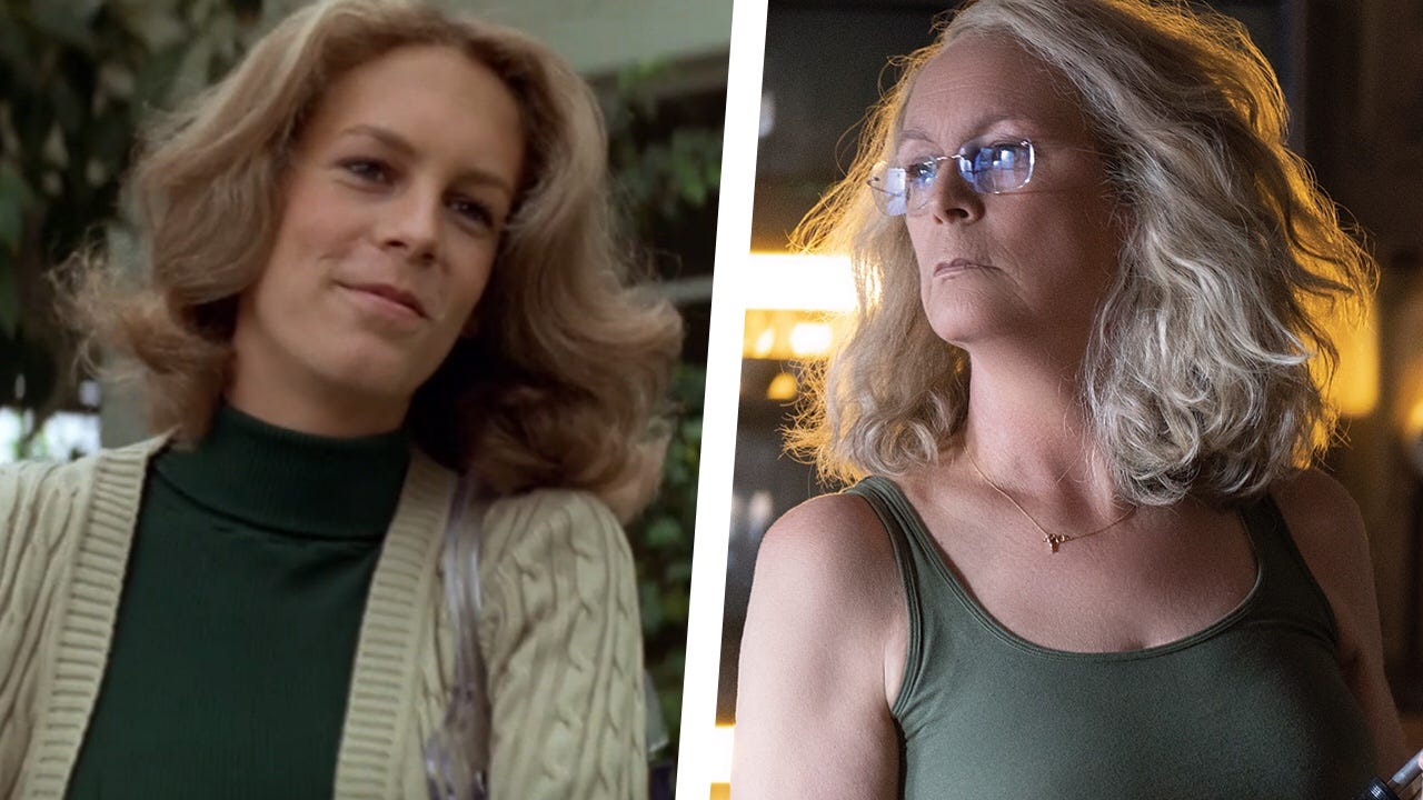 Jamie Lee Curtis in the 1978 and 2018 "Halloween"s (Copyright: Co...