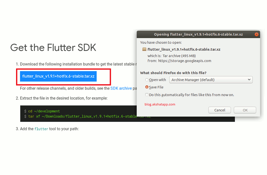 Download Flutter Installation Bundles & Tools