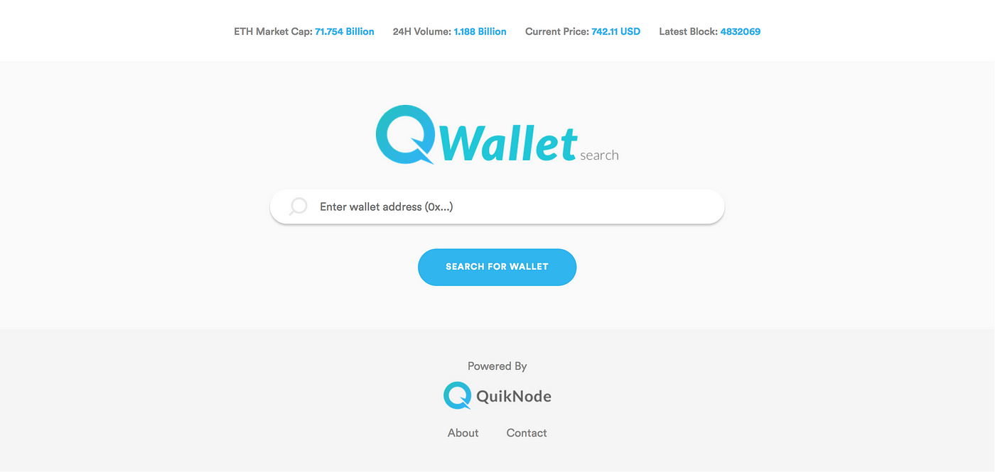 Introducing QWallet.io Search. An Ethereum Wallet Search Engine by