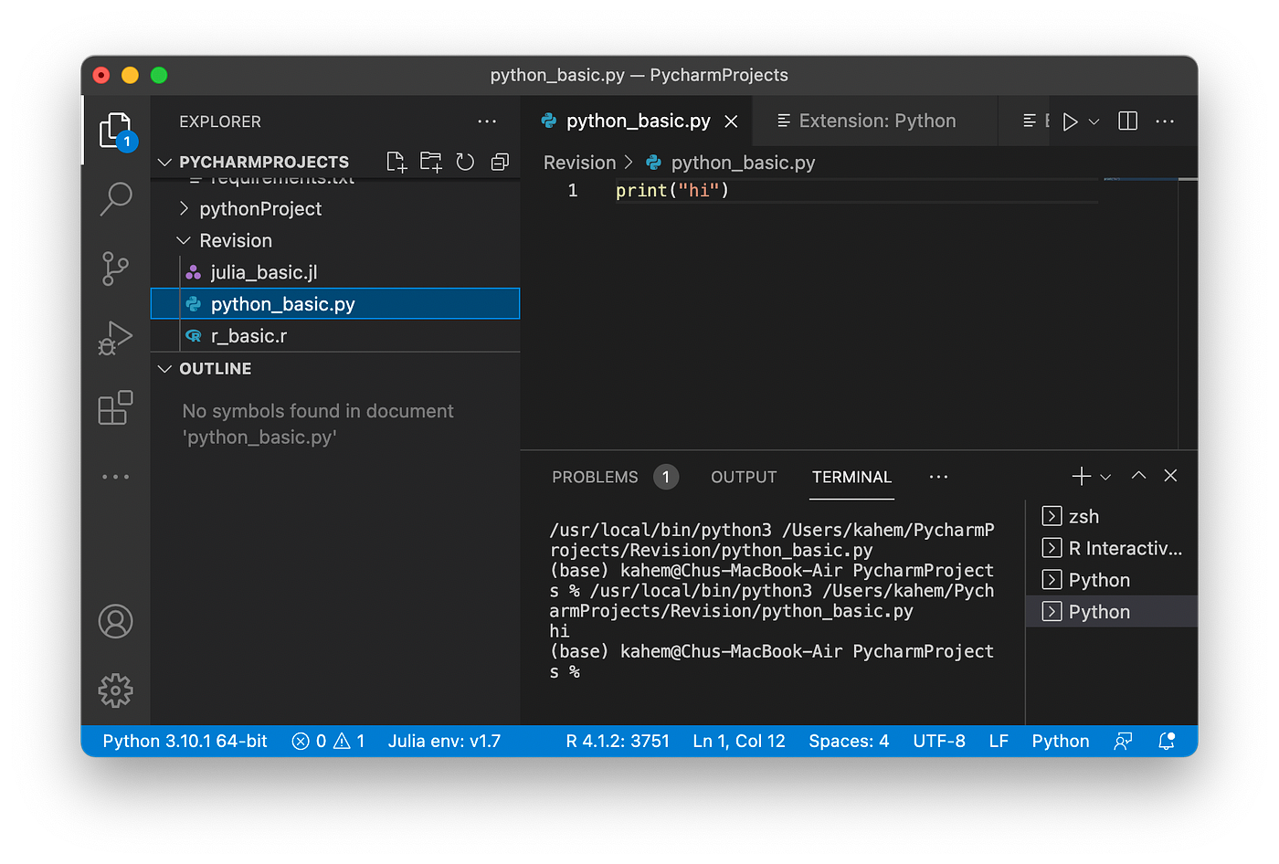 Setting up Python, Julia, and R in Visual Studio Code (VSCode) on an M1 Mac  | by KahEm Chu | Towards Data Science