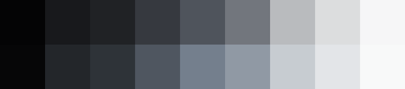 Discord's primary palettes for both dark and light themes.