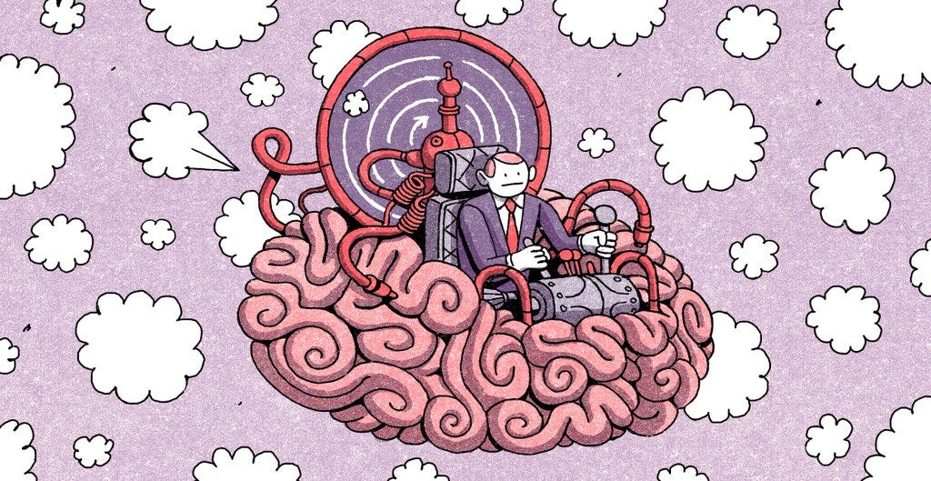 Robot flying brain shaped aircraft