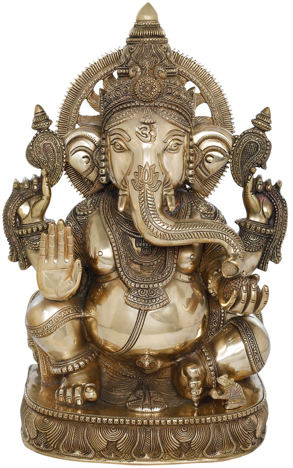 Handmade Surya Ganesha Idols In Brass