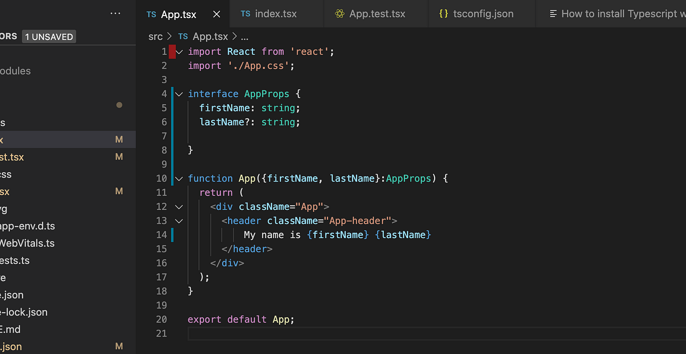 React -TypeScript — How to add interface with functional component typed  props beginner guide :) | by kirti kaushal | Geek Culture | Feb, 2022 |  Medium