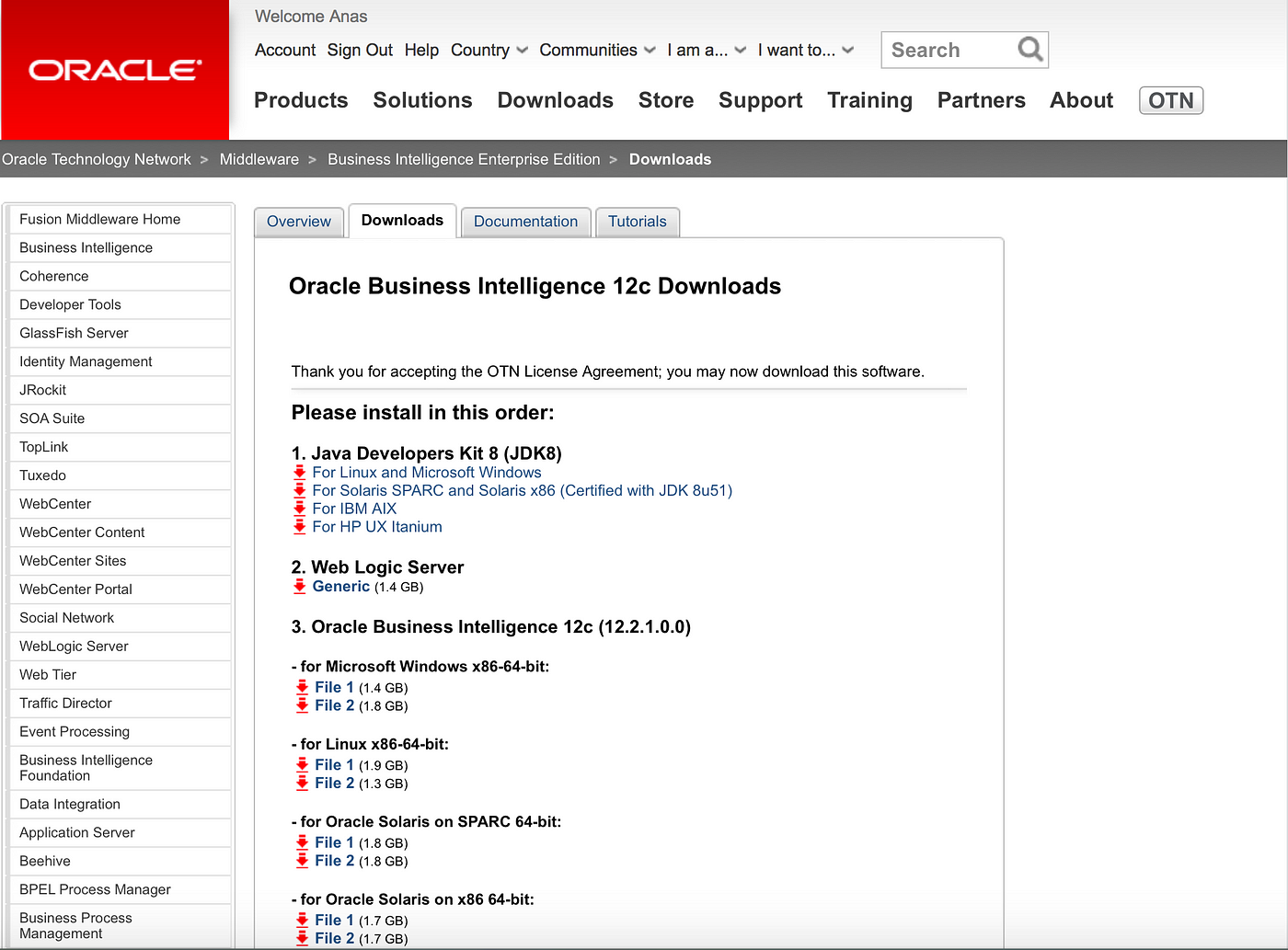 download oracle 12c release 2