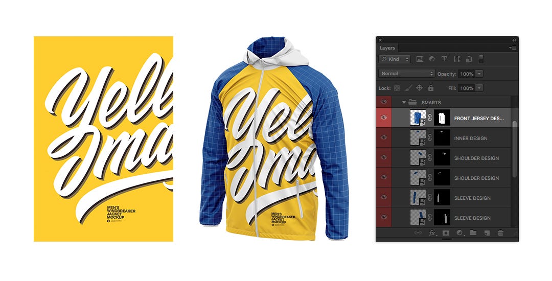 Men S Windbreaker Jacket Mockup Tutorial By Yellow Images Medium