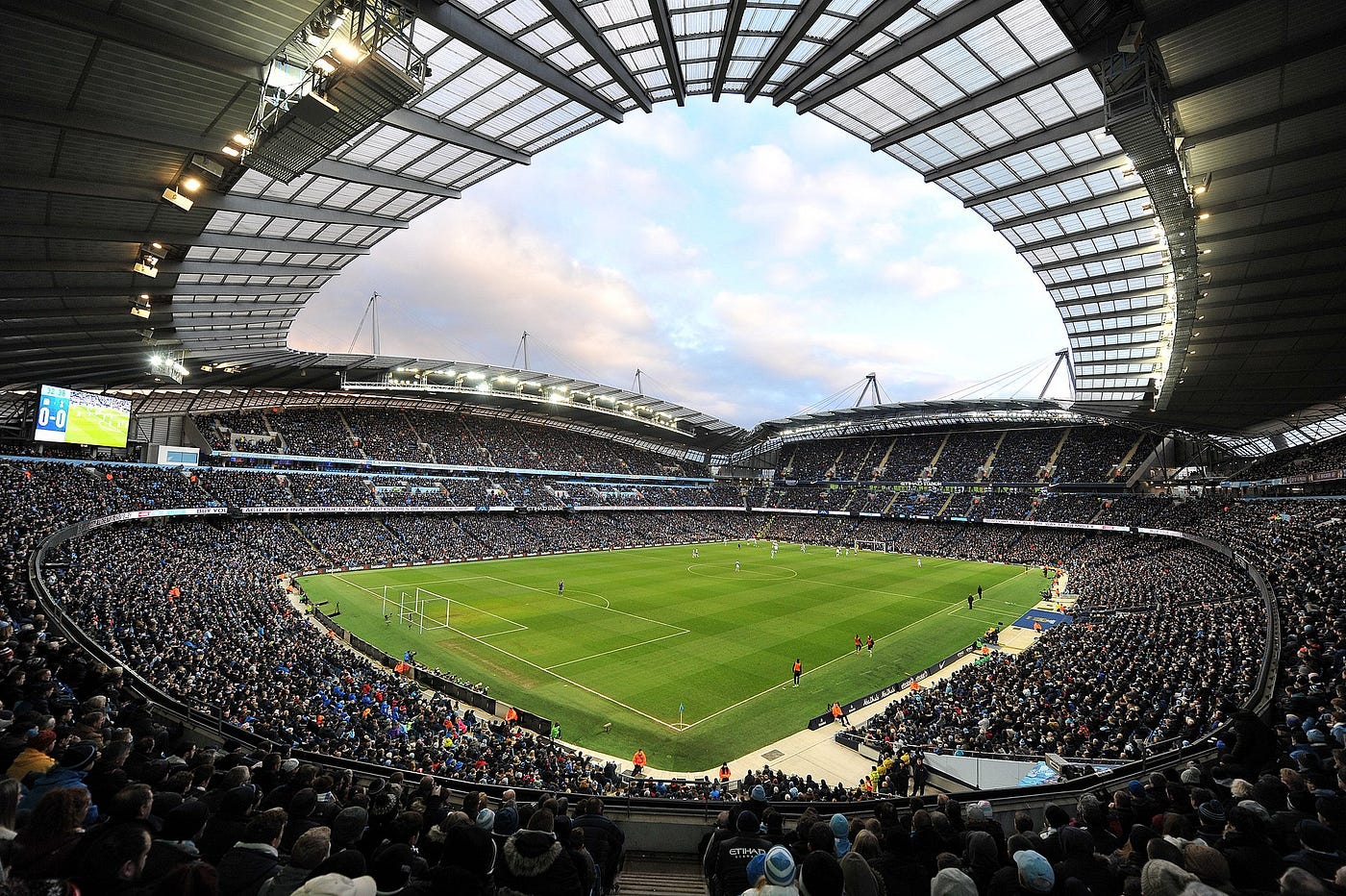 A view from 2016 of Etihad Stadium, home of Premier League club Manchester City F.C. Photo by Cléria De Souza.