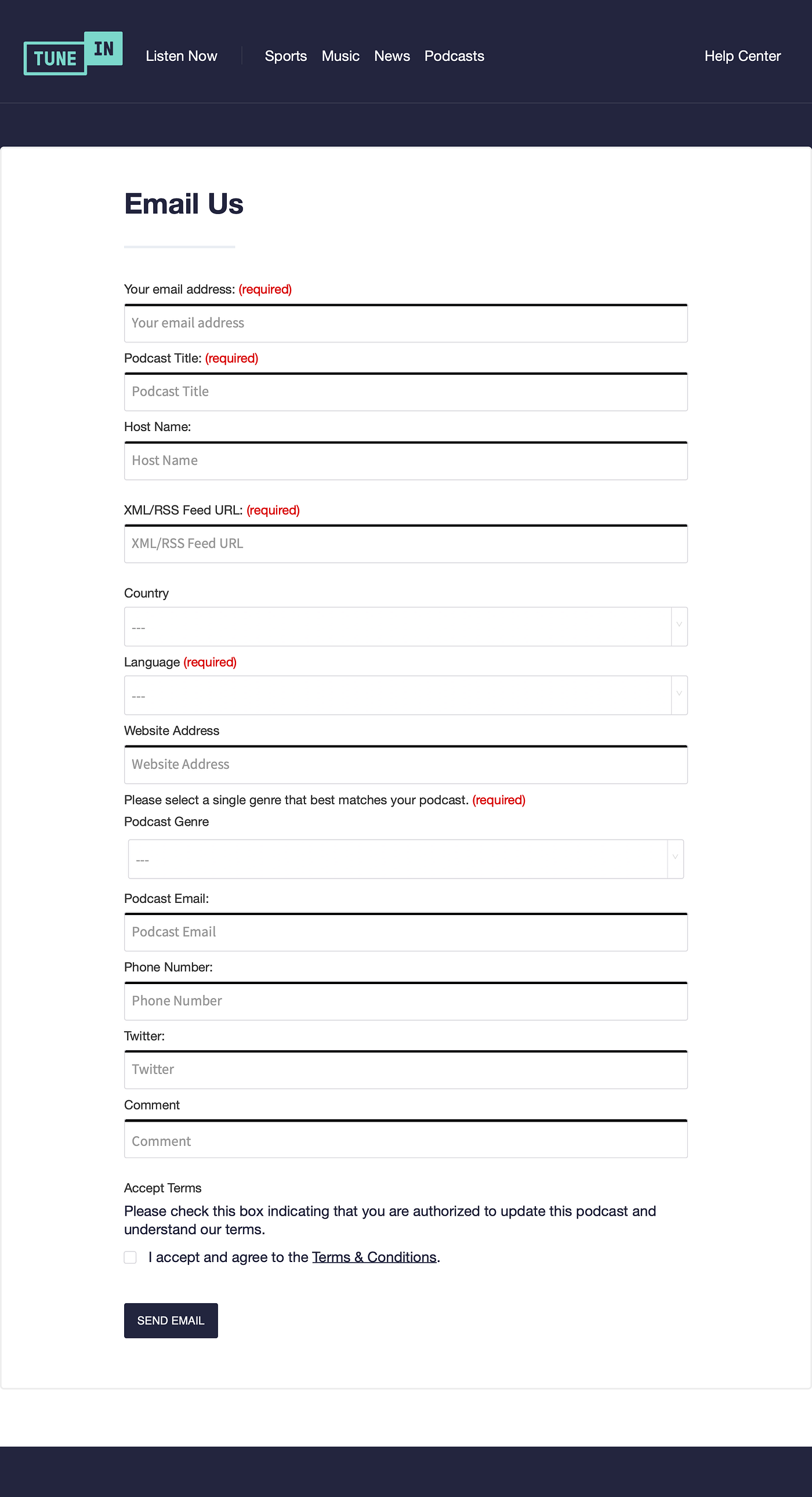 Submit Your Podcast To Tunein Tunein Is One Of The Biggest And Most By Sonics Podcasts Sonics Podcasts Medium