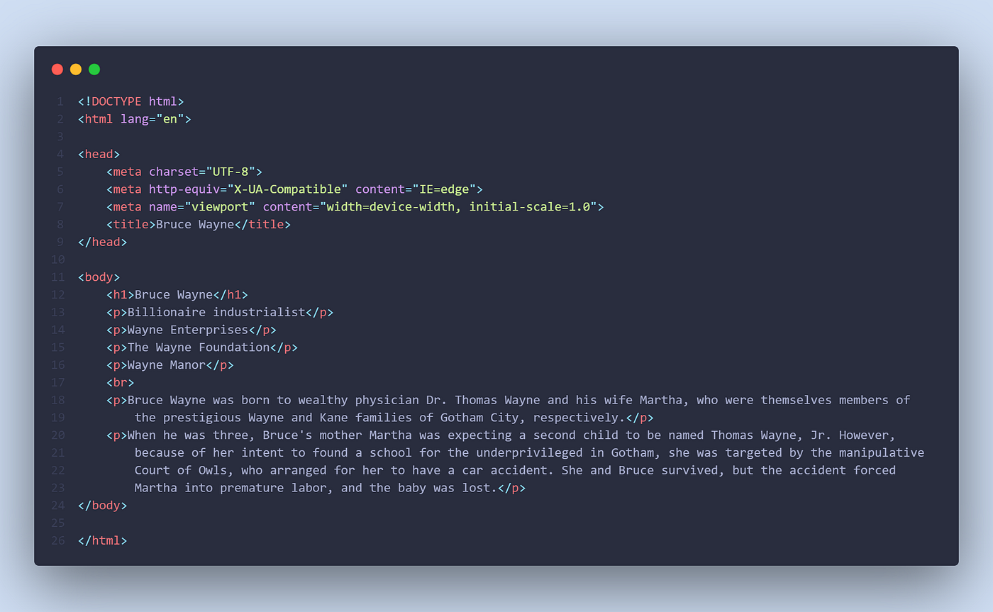 The Barebones Website (1/2). HTML for beginners. | by C. Jones | Medium