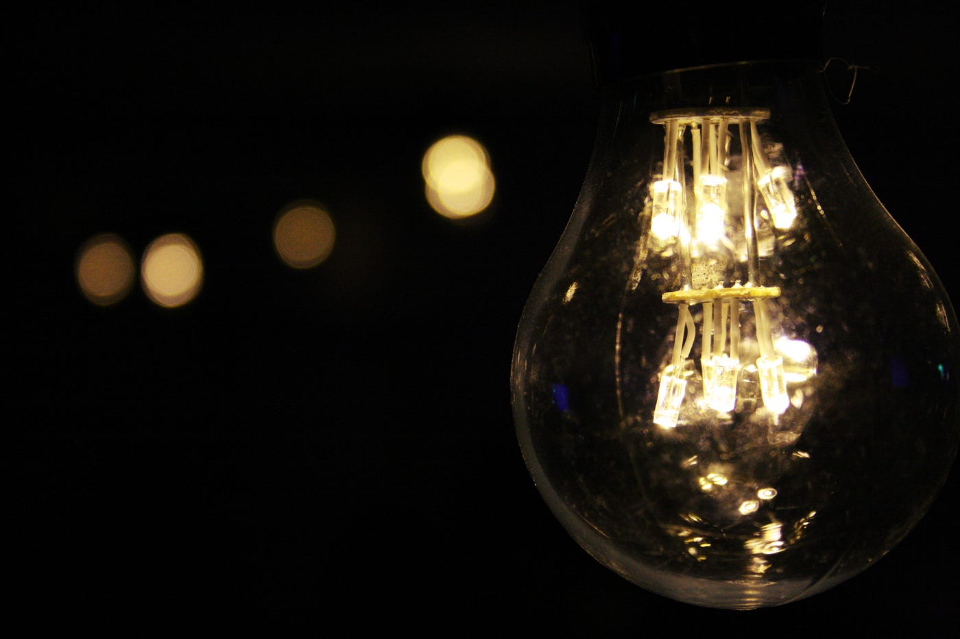 A closeup image of a lightbulb.