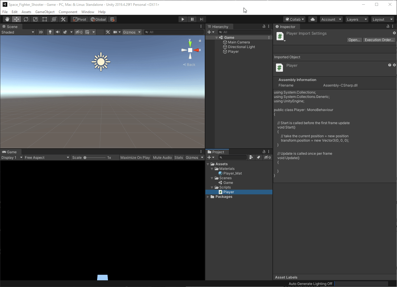 Simple Player Movement in Unity. Objective: Start by making the player ...