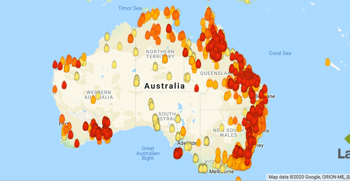 Track the spread of the Australia Bushfires with this interactive map ...