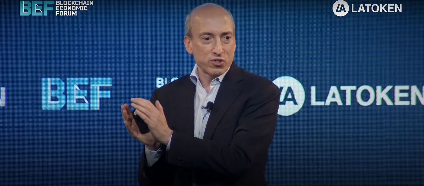 Gary Gensler at the 2018 LATOKEN Blockchain Economic Forum in San Francisco