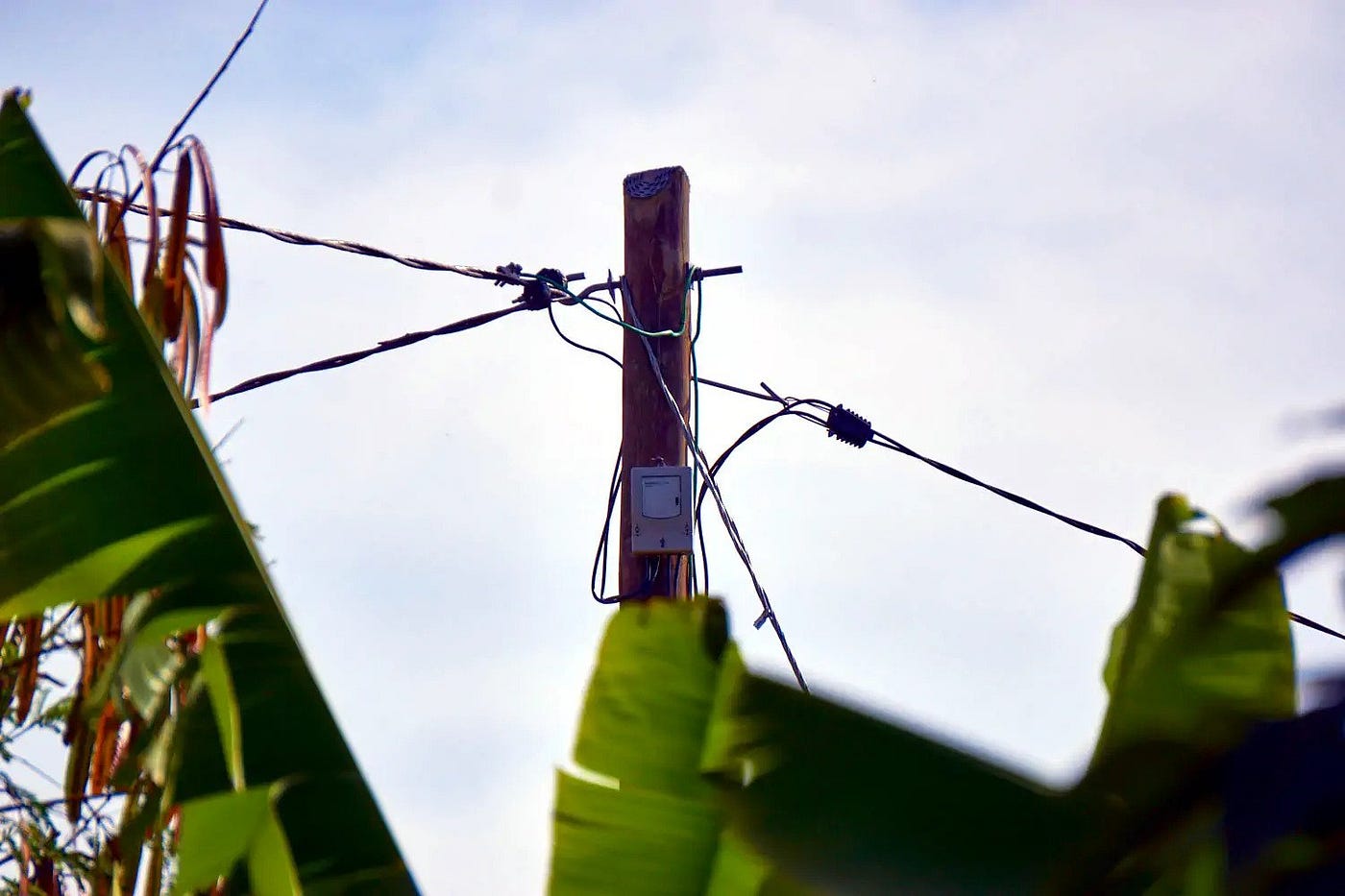 A meter made by SparkMeter measures electricity consumption and the health of the grid on a micro-grid in Haiti