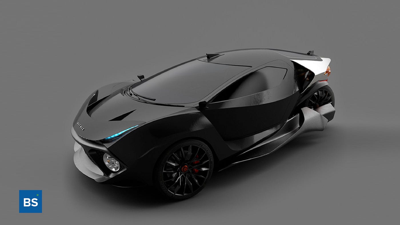 A photo of Daymak’s electric vehicle