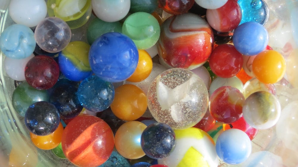 Close up of marbles