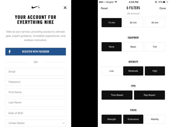 Nike+ Training Club App User Onboarding Teardown | by Stephanie Sutanto |  Medium