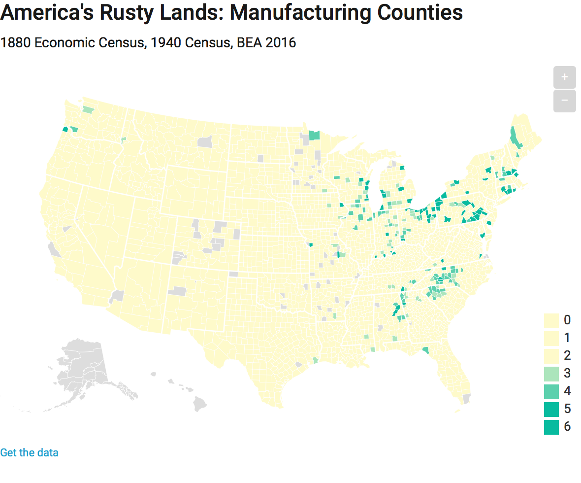 map of the rust belt
