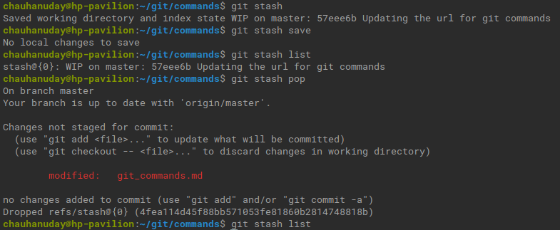 git stash